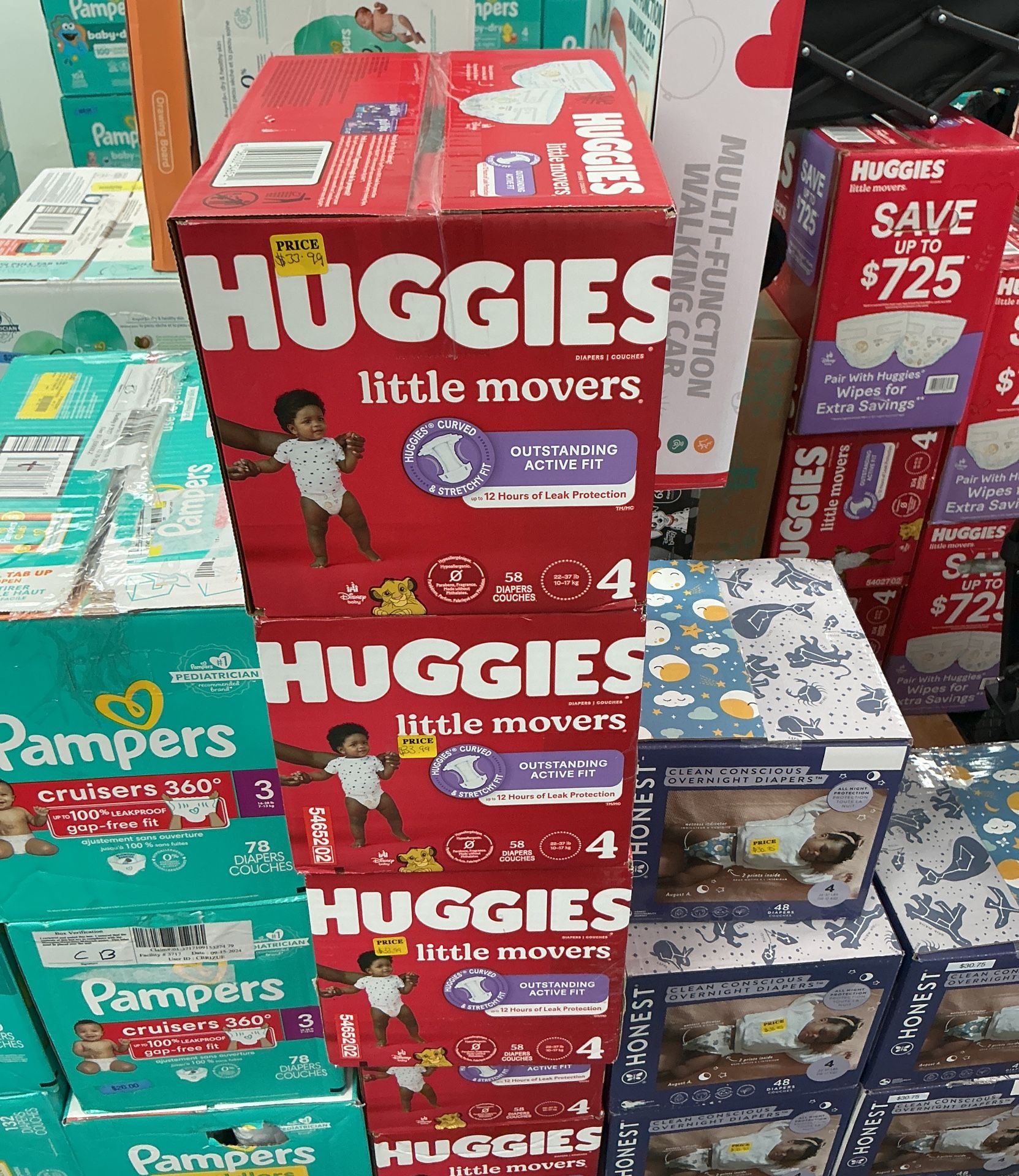 Huggies Size 4 Count 58 $33.99