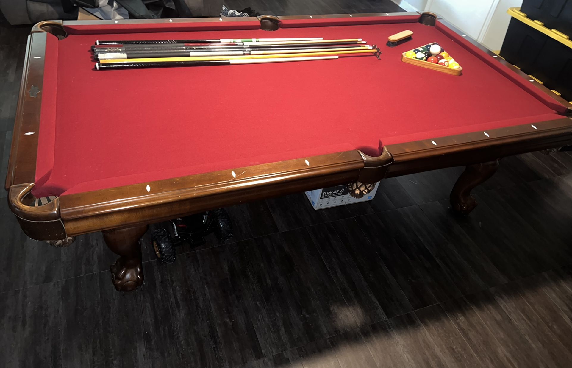 8FT American Heritage Pool Table (Red) Very Good Condition 