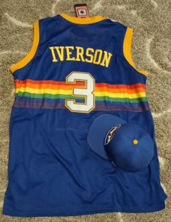 Allen iverson top rainbow nuggets jersey