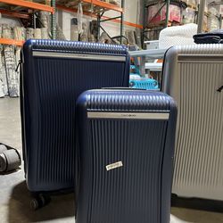 New Samsonite hardshell, suitcases, blue and silver