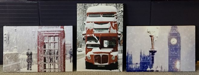 London Canvas - Big Ben, Red Phone-booth, Red bus