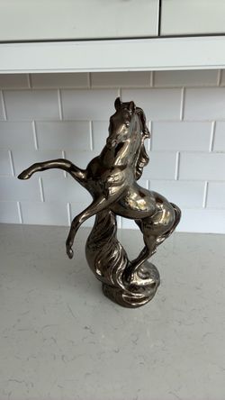 Mid-century ceramic gold horse sculpture