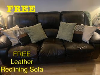 FREE CHOCOLATE BROWN LEATHER Reclining SOFA