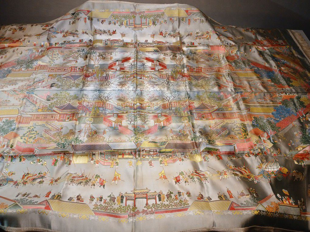 Vintage Large Chinese Embroidered Silk Textile