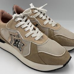Atlantic Stars Andromeda Sneakers Snakeskin Brown Beige Tan Size 39 (8.5)
