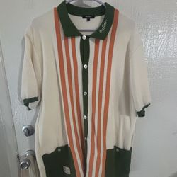 Malbon Gabbiano Knit Button Up (Large)