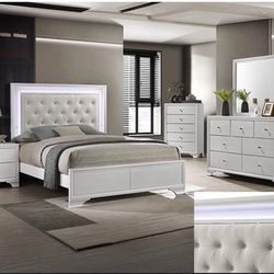 Queen LED 4 pc Bedroom Set  ‼️🚨 Ready to go Today 🚨‼️