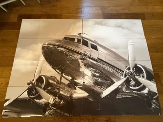 Vintage Douglas DC-3 Airplane Multi-Panel Canvas Wall Art