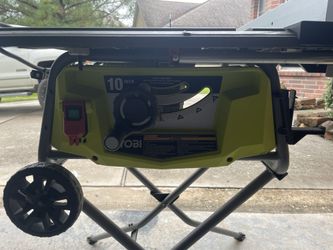 15 Amp 10 in. Expanded Capacity Portable Corded Table Saw With Rolling Stand