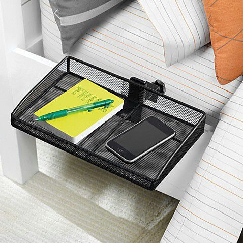 Attachable Clip-On Black Mesh Bed/Desk/Room Shelf