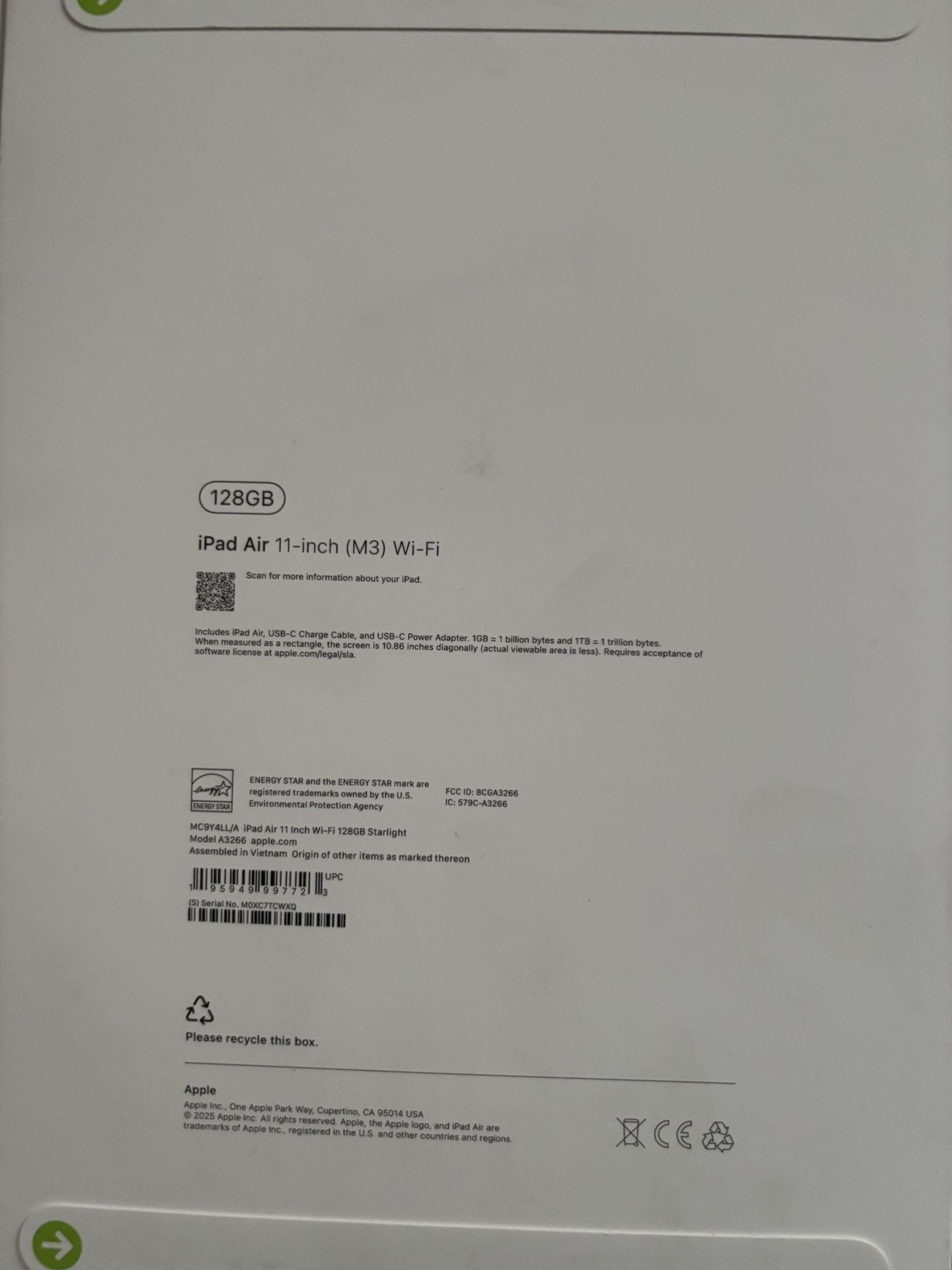 iPad Air 11 -inch (M3) WiFi 128GB