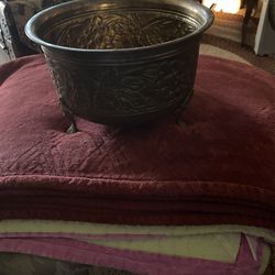 Antique Brass Pot Moving