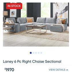 Laney Gray Chaise sectional couch 
