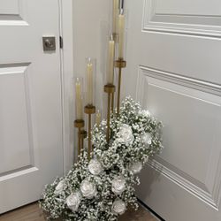 Candelabra Gold Centerpiece 5 Arms Taper Candle Holder