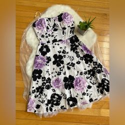 Ruby Rox Women’s Strapless Floral Dress Underskirt Size 9