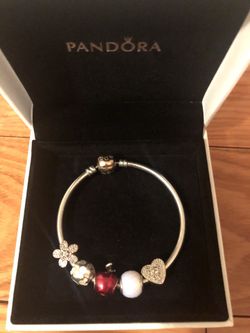 Pandora Bangle Bracelet with charms
