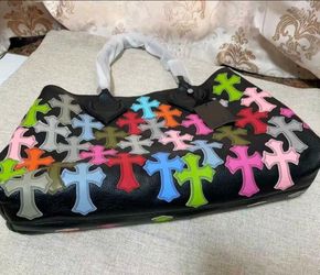 Chrome Hearts Multicolor Cross Patch Tote Bag