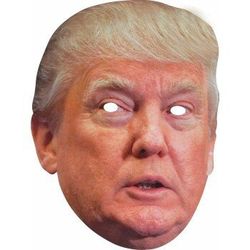 Photo Real President Donald Trump Face Cover printed on card stock with eye holes and elastic strap.