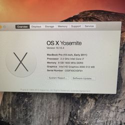 Macbook Pro 15inch 2011