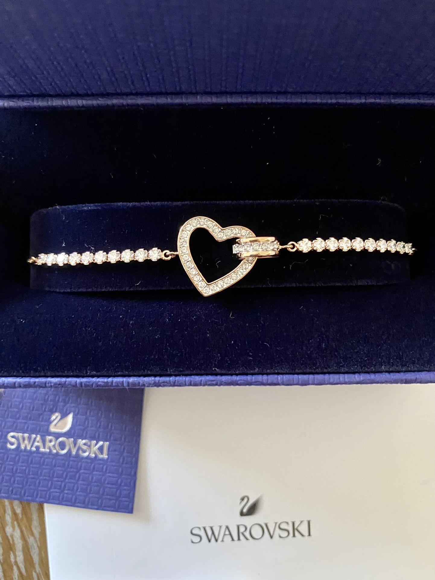 Swarovski Heart Bracelet,  Brand New, Still In Box, Never Worn.