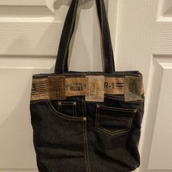 Ralph Lauren black denim tote bag