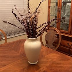 Vase With Dried Flowers 33” Tall With Flowers/ 15” Just Vase And Good Quality