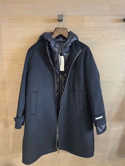 NWT Max Mara Intrend  Wool Coat & Quilted hoodie 2 in 1 jacket