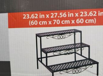Metal decorative 3 tier steps plant flowers stand new