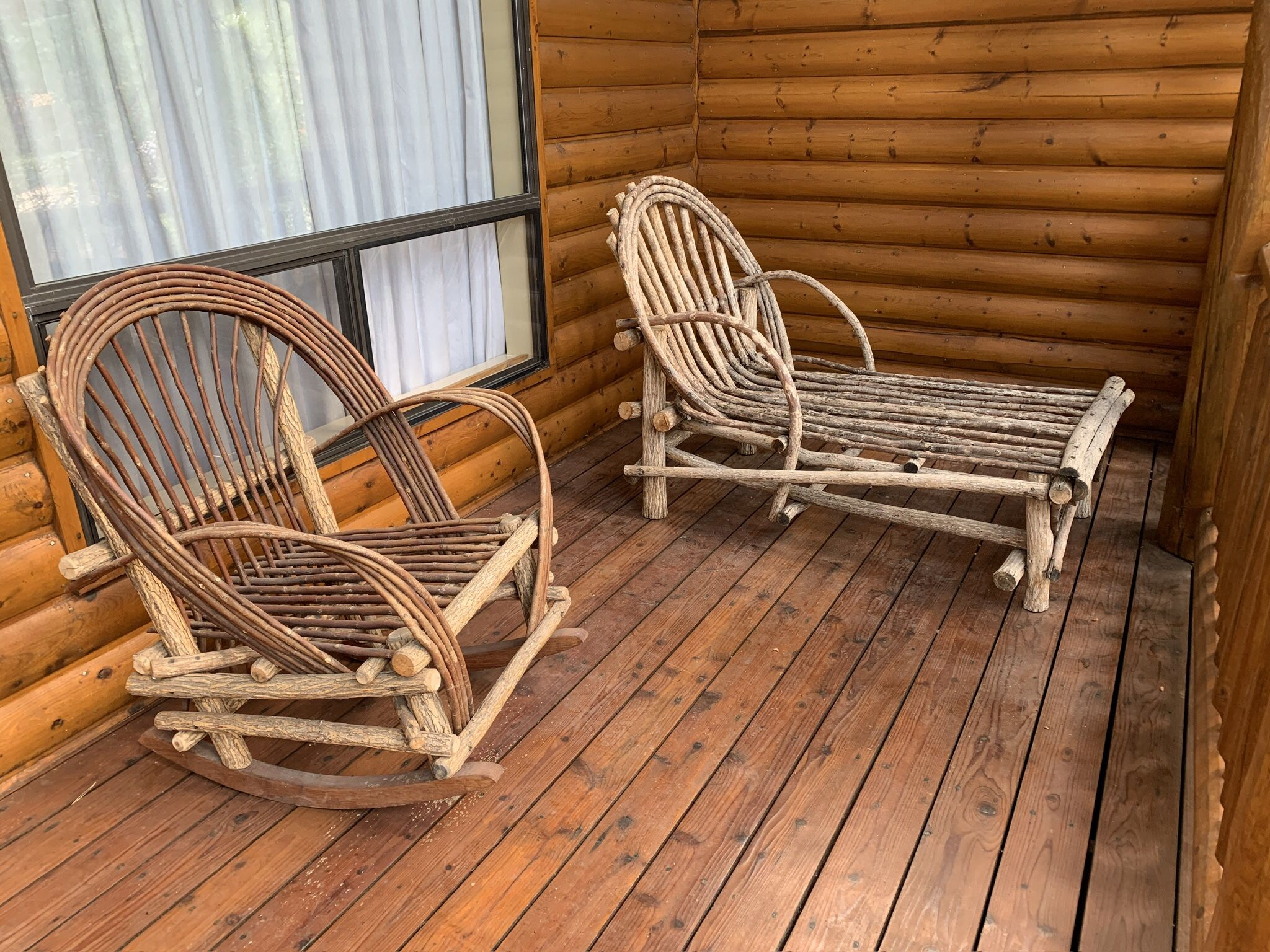 Willow Twig Rocking Chair, Loveseat, Rocking Chair, Coffee Table