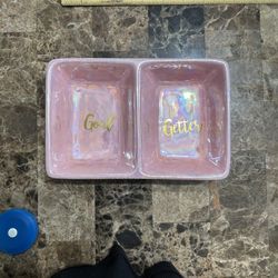 Pink Iridescent Ceramic organizer