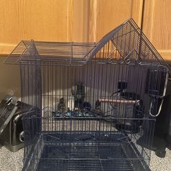Small Bird Cage Parakeet Mansion 