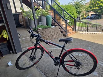 Schwinn Black and Red Hybrid Bike