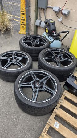 Black OEM Corvette Wheels With Tires