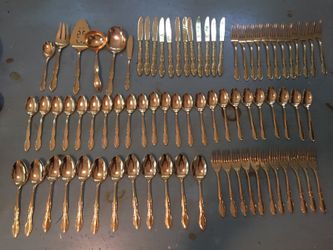 Vintage gold Flatware stainless 74 piece