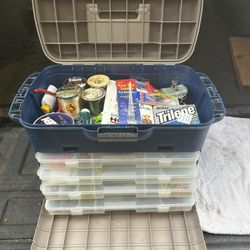 Flambeau Outdoors.  Tackle Box Full Of Salmon And Sturgeon Tackle