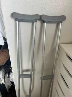 Crutches and ice pack