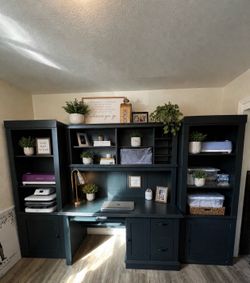 Large desk and two end tables