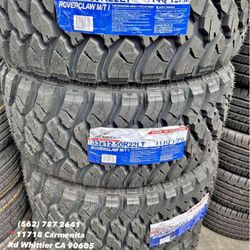 33x12.50r22 Atlander Roverclaw Mud Terrain New Set of Tires Installed and Balanced Set de Llantas Nuevas Instaladas y Balanceadas