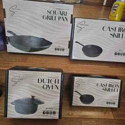 New 4 piece cast iron set
 green FIRM!