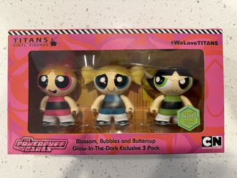 Titans Powerpuff Girls 3 Pack Glow in the Dark Vinyl Figures Exclusive