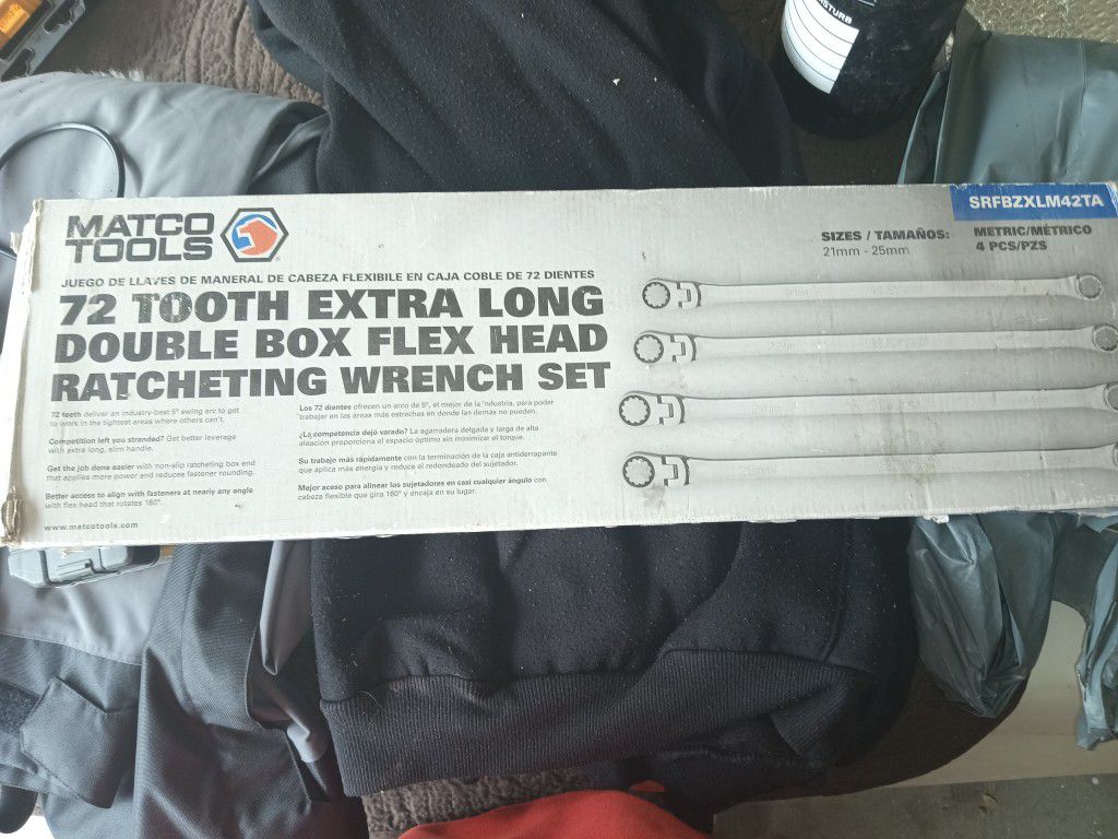 A Set Of Matco Ratcheting Wrenches