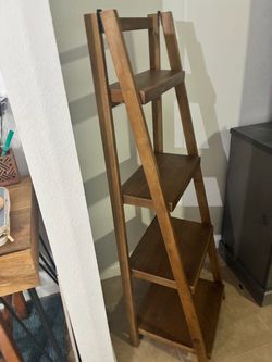 Real Wood Ladder Shelf Shelving Unit