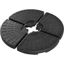 4Pcs 13L Heavy Duty Offset Outdoor Umbrella Base Water & Sand Filled Cantilever Offset Patio Umbrella Base Stand, Black