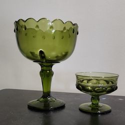 Vintage Avacado Green Glassware