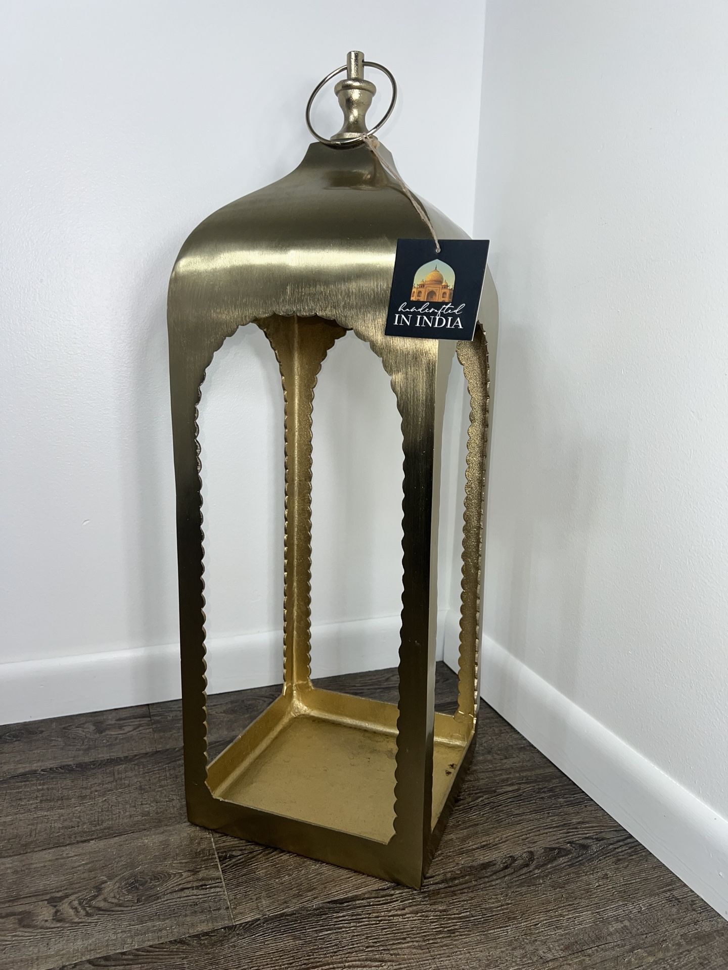New Gold Metal Lantern H-30” W-10’ L-10”