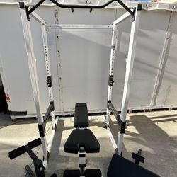 Northern Lights Power Rack w/ Bench & Attachments - Complete Home Gym Setup