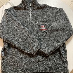 GANT USA VTG Rugger Fleece Mens Mountain Pile Pullover Jacket Size M/M Charcoal