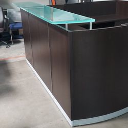 Glasstop Reception Desk Used
