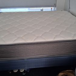 Almost New Queen Pillow Top Mattress And Box Springs. Would Trade For A God Single 