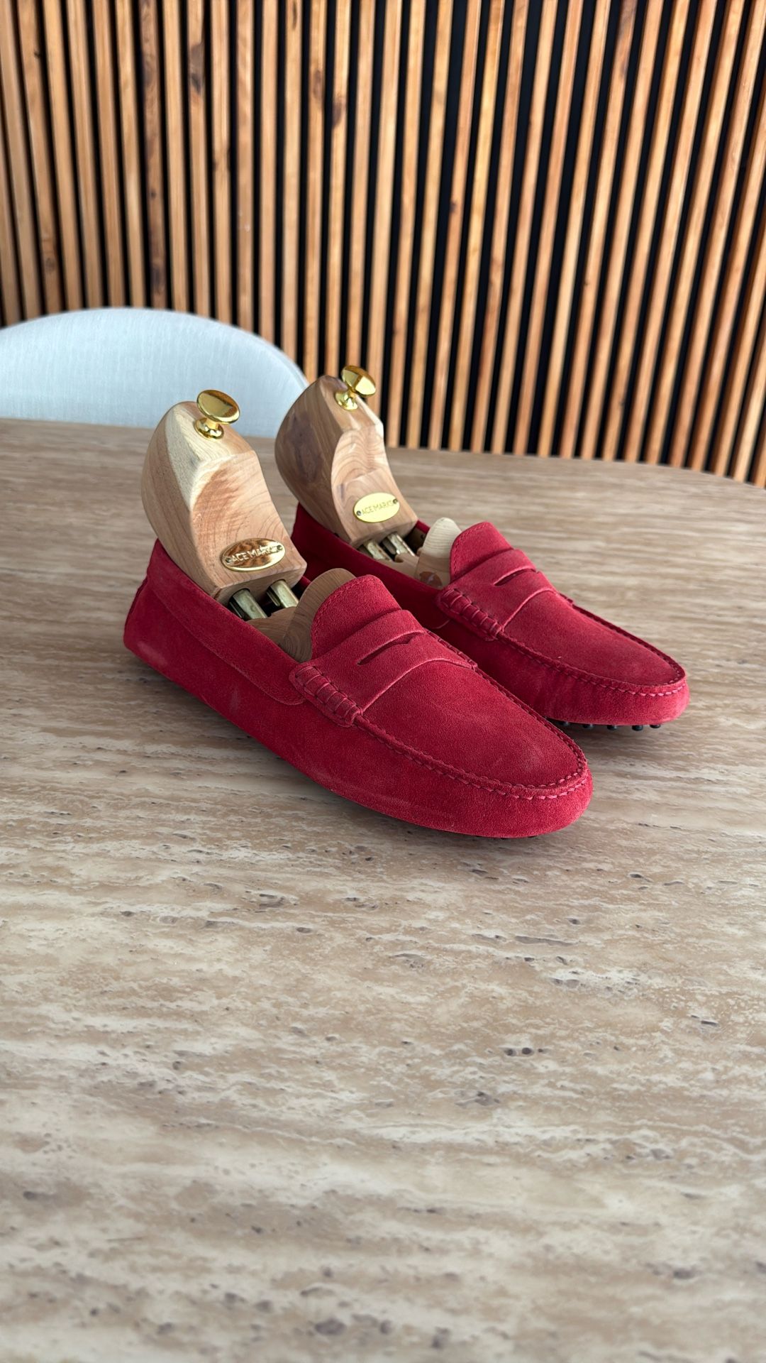 Red Suede Loafers